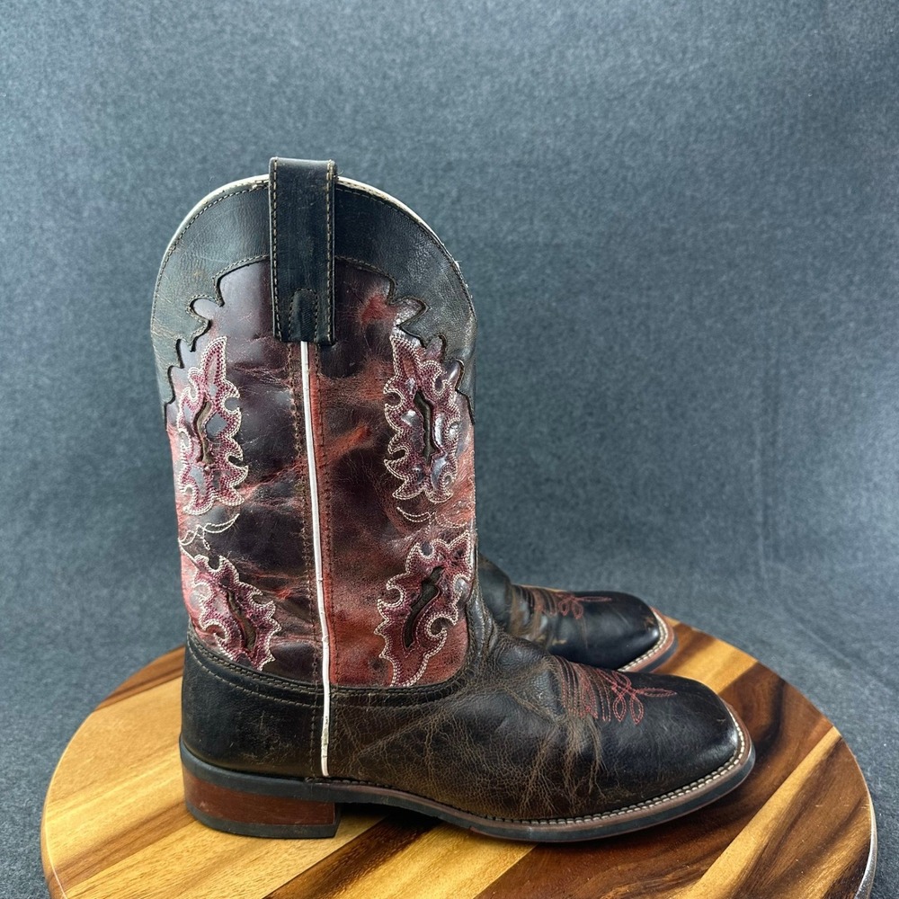 Laredo Western Cowboy Ranch Boot Womens 10 Stockman Heel Brandy Distressed 5645